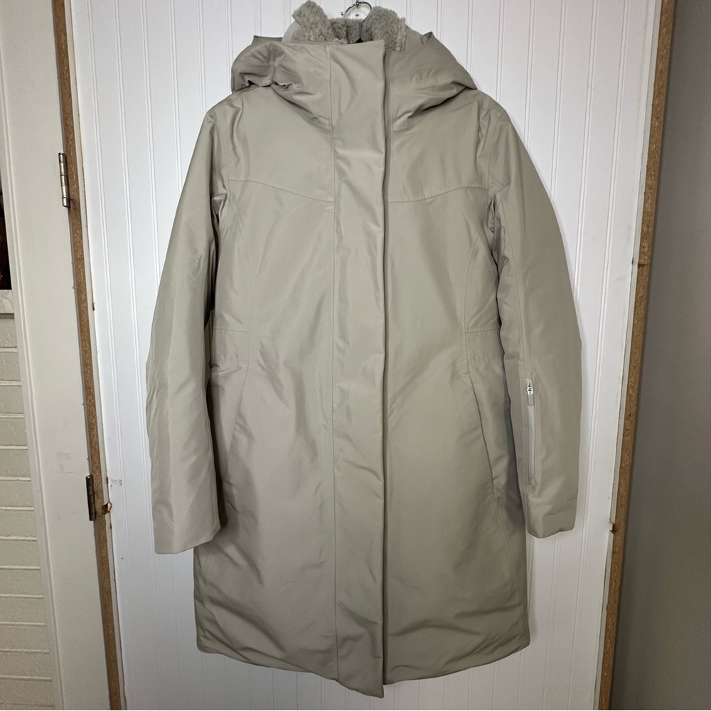 Lululemon Snow Warrior Long Parka in Raw Linen Size 8 - Picture 6 of 14
